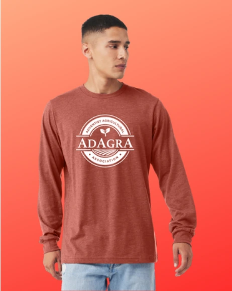An organization-branded long-sleeve shirt example.